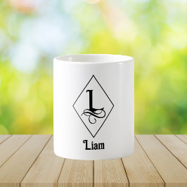 Elegante Geometrische Initiaal Monogram L Koffiemok