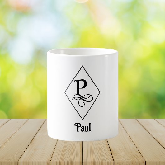 Elegante Geometrische Initiaal Monogram P Koffiemok