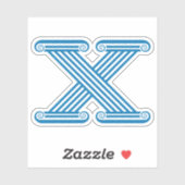 Elegante Geometrische Letter X Monogram Sticker (Vel)