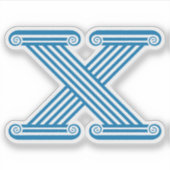 Elegante Geometrische Letter X Monogram Sticker (Voorkant)