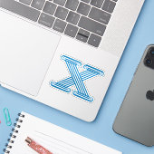 Elegante Geometrische Letter X Monogram Sticker (Laptop met iPhone)