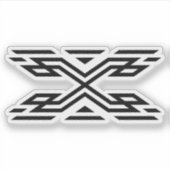 Elegante Geometrische Letter X Monogram Sticker (Voorkant)