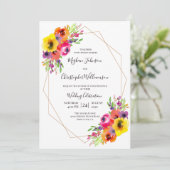 Elegante geometrische lichte Waterverf bloemenbrui Kaart (Staand voorkant)