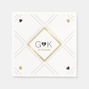 elegante geometrische lijnen met monogram . bruilo servetten