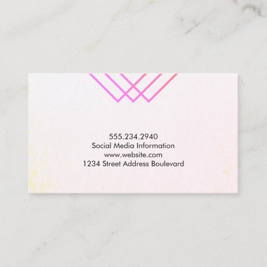 Elegante geometrische lijnen visitekaartje (Achterkant)