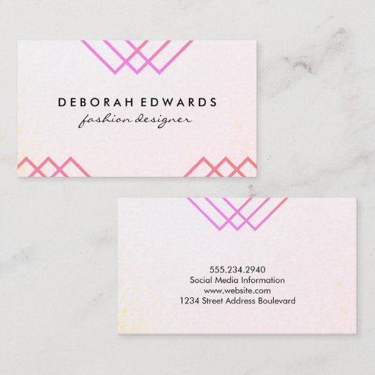 Elegante geometrische lijnen visitekaartje (Voorkant / Achterkant)