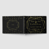 Elegante geometrische Lijst Confetti bruiloft Gastenboek (Volledig)