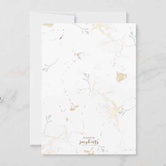 Elegante geometrische munt-gouden bruiloft uitnodi kaart (Achterkant)