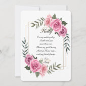 Elegante geometrische roze roos bruidsmeisje kaart (Voorkant)