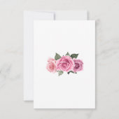 Elegante geometrische roze roos bruiloft details bedankkaart (Achterkant)