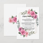 Elegante geometrische roze roos veiligheidsmaatreg bedankkaart (Voorkant / Achterkant)
