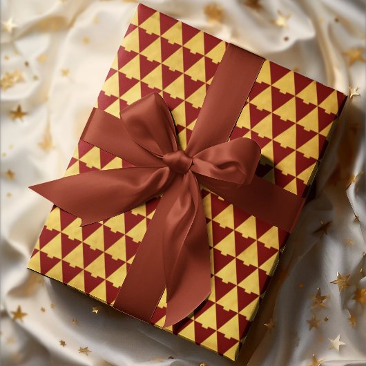 Elegante geometrische Ruby kerstboom vakantie Cadeaupapier