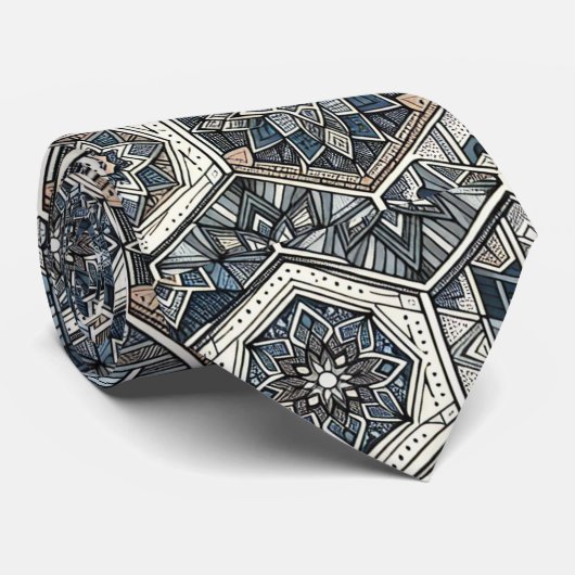 Elegante geometrische Stropdas (Opgerold)