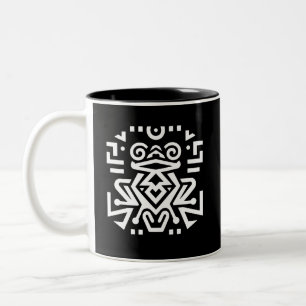 Elegante geometrische tribale kunst tweekleurige koffiemok