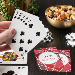 Elegante Geometrische Trouwdag Pokerkaarten