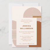 Elegante geometrische warme neutralen afstudeerfee kaart (Voorkant)