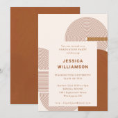 Elegante geometrische warme neutralen afstudeerfee kaart (Voorkant / Achterkant)