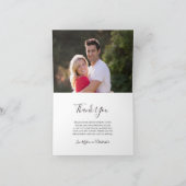 Elegante geometrische waterverf bloem foto bruilof bedankkaart (Binnen)