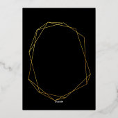 Elegante geometrische zwart en goud moderne bruilo folie uitnodiging (Achterkant)