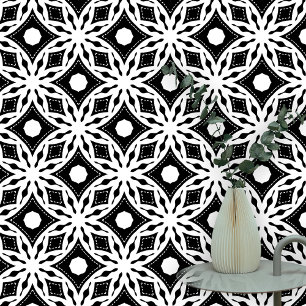 Elegante geometrische zwart-wit zwart-wit behang