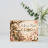 Elegante Georgia Save the Date Trouw Uitnodiging (Staand voorkant)