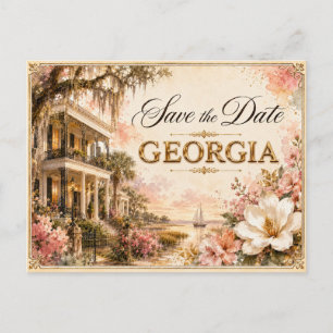 Elegante Georgia Save the Date Trouw Uitnodiging