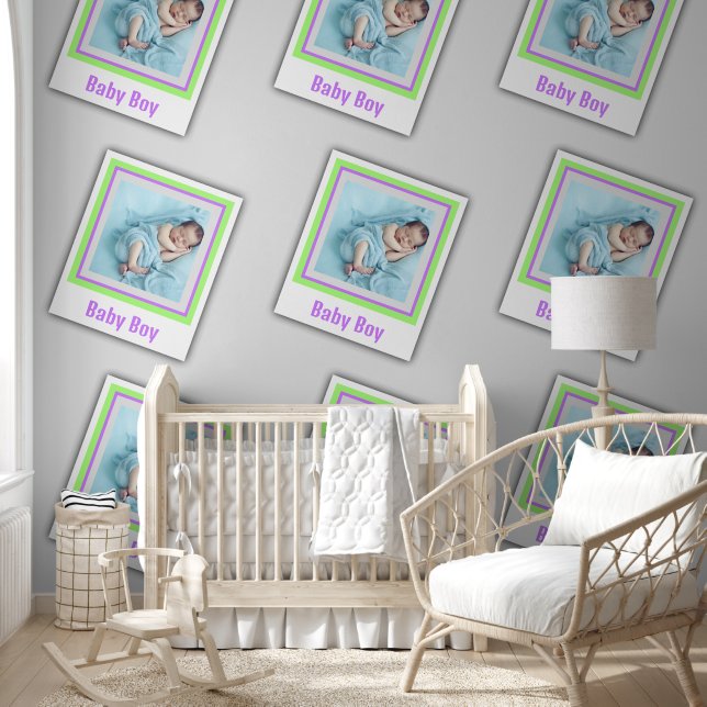 Elegante Gepersonaliseerd fotosleutel Limoen Viole Behang (Kinderen)