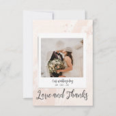 Elegante Gepersonaliseerd trouwfoto Bedankkaart (Voorkant)
