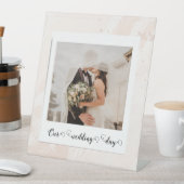 Elegante Gepersonaliseerd trouwfoto Reclamebord Met Voetstuk (Insitu)