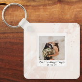 Elegante Gepersonaliseerd trouwfoto Sleutelhanger (Voorkant)