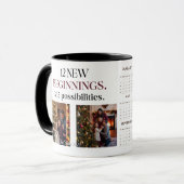 Elegante gepersonaliseerde 2025 kalender foto mok (Voorkant links)