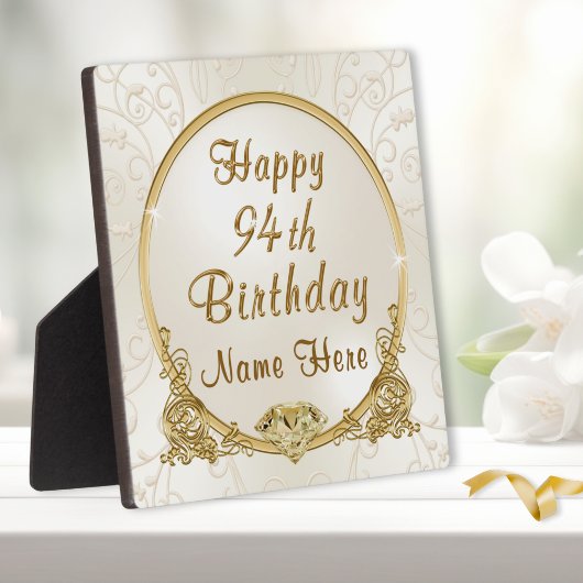 Elegante gepersonaliseerde, 94e verjaardag cadeau- fotoplaat