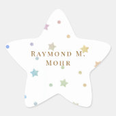 Elegante gepersonaliseerde aangepaste naam ster sticker (Voorkant)