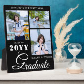 Elegante gepersonaliseerde afstudeersouvenirfoto fotoplaat (Zijkant)