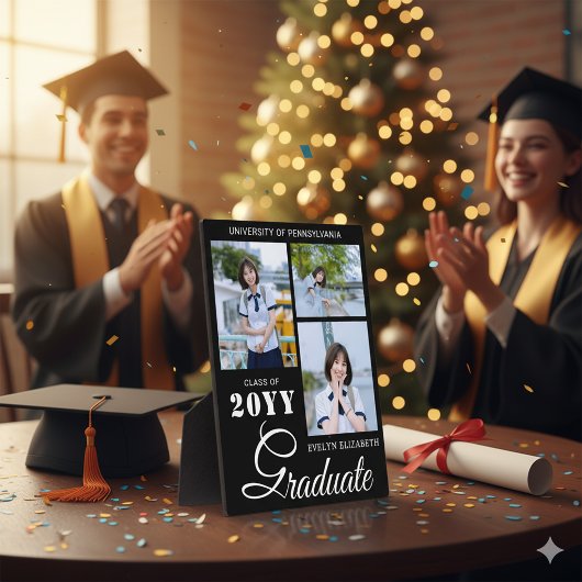 Elegante gepersonaliseerde afstudeersouvenirfoto fotoplaat