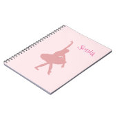 Elegante gepersonaliseerde ballerina school spiraa notitieboek (Linkerzijde)