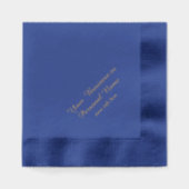 Elegante gepersonaliseerde blauwe folie servetten (Voorkant)