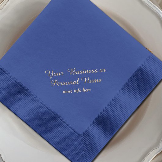Elegante gepersonaliseerde blauwe folie servetten