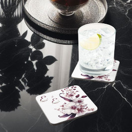 Elegante gepersonaliseerde bloem bier onderzetter