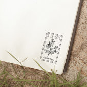 Elegante Gepersonaliseerde Bloem Ex Libris Rubberstempel