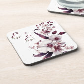 Elegante Gepersonaliseerde Bloemen  Bier Onderzetter (Linkerzijde)