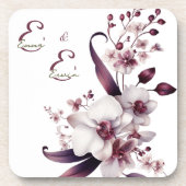 Elegante Gepersonaliseerde Bloemen  Bier Onderzetter (Voorkant)