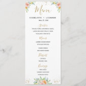 Elegante gepersonaliseerde bloemengoud Menu sjablo (Voorkant)