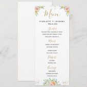 Elegante gepersonaliseerde bloemengoud Menu sjablo (Voorkant / Achterkant)