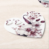 Elegante gepersonaliseerde bloemige bruidscoaster kartonnen onderzetters (Gekanteld)