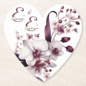 Elegante gepersonaliseerde bloemige bruidscoaster kartonnen onderzetters (Voorkant)