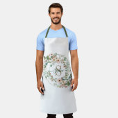 Elegante gepersonaliseerde bloemige monogram naam  schort (Gedragen)