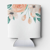 Elegante gepersonaliseerde bloemige perzik bruidsd blikjeskoeler (Achterkant)