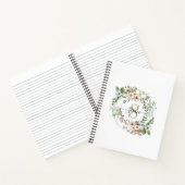 Elegante gepersonaliseerde bloemrijke monogram naa notitieboek (Binnen)
