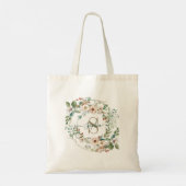 Elegante Gepersonaliseerde Bloemrijke Monogram Naa Tote Bag (Achterkant)